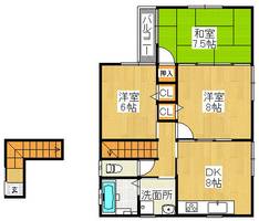 京都府宇治市莵道平町(アパート)の賃貸物件の間取り