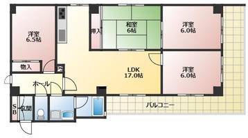 ライオンズマンション御影第5203の間取り