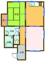 和歌山県有田郡有田川町大字水尻(マンション)の賃貸物件1-Dの間取り