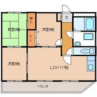 京都府長岡京市馬場1丁目(マンション)の賃貸物件の間取り