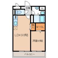 京都府長岡京市奥海印寺竹ノ下(マンション)の賃貸物件の間取り