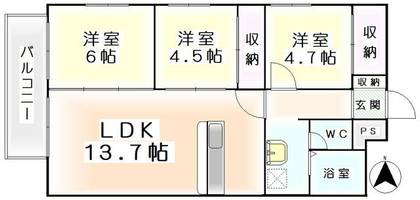 ベルトピア札幌Ⅲ402の間取り