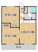福岡県豊前市大字塔田(マンション)の賃貸物件の間取り