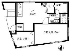 兵庫県神戸市兵庫区楠谷町(マンション)の賃貸物件の間取り
