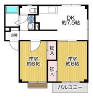 大阪府堺市北区南花田町(マンション)の賃貸物件の間取り