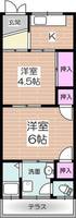 大阪府箕面市瀬川2丁目(テラスハウス)の賃貸物件の間取り