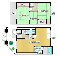 大阪府大阪市福島区海老江8丁目(タウンハウス)の賃貸物件の間取り