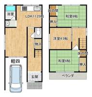 大阪府羽曳野市はびきの1丁目(一戸建)の賃貸物件の間取り