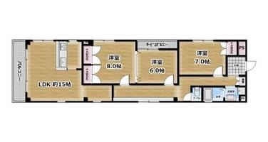 大阪府大阪市都島区都島北通1丁目(マンション)の賃貸物件の間取り