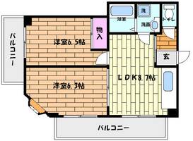 兵庫県神戸市灘区徳井町3丁目(マンション)の賃貸物件の間取り
