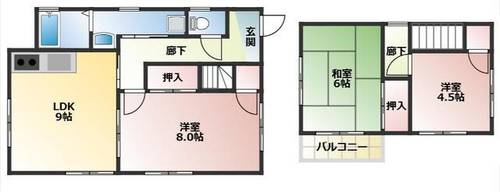 兵庫県洲本市金屋(一戸建)の賃貸物件の間取り