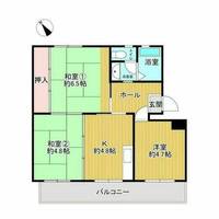 国土コーポ諏訪ノ森 D棟301の間取り