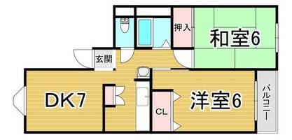 兵庫県神戸市長田区細田町3丁目(マンション)の賃貸物件の間取り