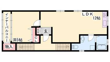 兵庫県神戸市中央区八雲通6丁目(マンション)の賃貸物件の間取り