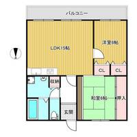 兵庫県姫路市広畑区北野町2丁目(マンション)の賃貸物件の間取り