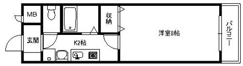 大阪府箕面市桜ケ丘1丁目(マンション)の賃貸物件の間取り