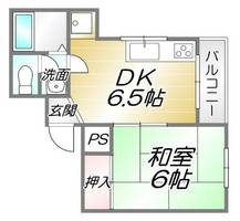 京阪本線牧野駅11分 京阪バス1分 端部屋 日あたり良好の間取り
