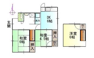 福岡県福岡市早良区内野6丁目(一戸建)の賃貸物件の間取り