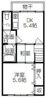 京都府京都市右京区山ノ内大町(テラスハウス)の賃貸物件の間取り