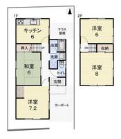 京都府亀岡市篠町広田3丁目(一戸建)の賃貸物件の間取り