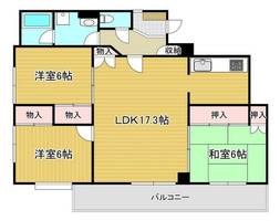 福岡県北九州市小倉南区守恒1丁目(マンション)の賃貸物件の間取り