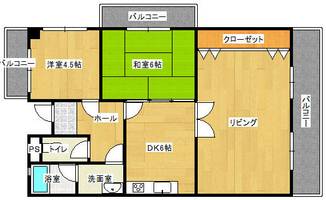 福岡県北九州市門司区下二十町(マンション)の賃貸物件の間取り