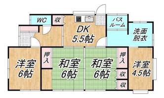 福岡県北九州市小倉南区下石田1丁目(一戸建)の賃貸物件の間取り
