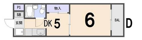 京都府京都市右京区太秦宮ノ前町(マンション)の賃貸物件の間取り