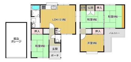 大阪府柏原市大字高井田(一戸建)の賃貸物件の間取り