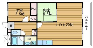 大阪府摂津市東別府4丁目(マンション)の賃貸物件の間取り