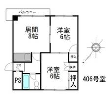 セラコーポB406の間取り