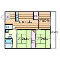 大阪府吹田市千里山高塚(マンション)の賃貸物件101の間取り