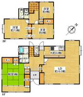 奈良県生駒市鹿ノ台西2丁目(一戸建)の賃貸物件の間取り