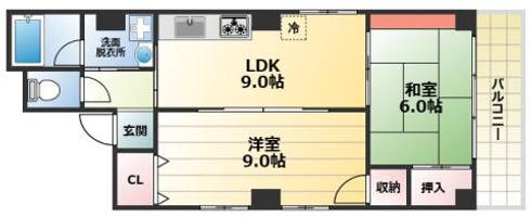 兵庫県神戸市東灘区御影塚町4丁目(マンション)の賃貸物件の間取り