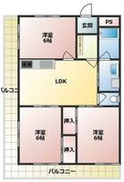 兵庫県三田市高次1丁目(マンション)の賃貸物件の間取り