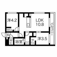 北海道札幌市東区北十九条東16丁目(マンション)の賃貸物件の間取り
