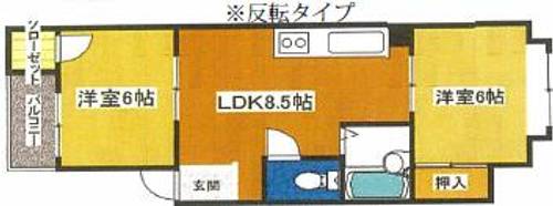 大阪府大阪市東成区大今里南3丁目(マンション)の賃貸物件の間取り