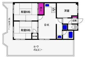兵庫県神戸市東灘区青木6丁目(マンション)の賃貸物件の間取り