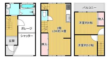 大阪府大阪市住吉区苅田1丁目(一戸建)の賃貸物件の間取り