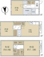大阪府東大阪市若江北町3丁目(一戸建)の賃貸物件の間取り