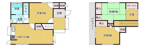 福岡県北九州市小倉北区南丘1丁目(一戸建)の賃貸物件の間取り