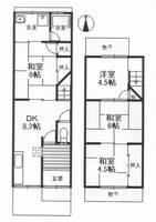 京都府京都市右京区西京極徳大寺団子田町(一戸建)の賃貸物件の間取り