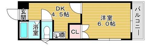大阪府大阪市東淀川区豊新3丁目(マンション)の賃貸物件の間取り