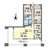 福岡県福岡市東区香椎照葉4丁目(マンション)の賃貸物件の間取り