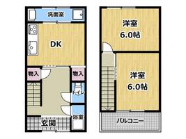 兵庫県宝塚市安倉西4丁目(テラスハウス)の賃貸物件の間取り