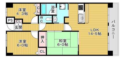 大阪府大阪市都島区東野田町5丁目(マンション)の賃貸物件の間取り