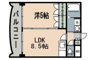 福岡県北九州市小倉北区竪町1丁目(マンション)の賃貸物件の間取り