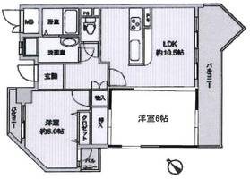 大阪府豊中市玉井町1丁目(マンション)の賃貸物件の間取り