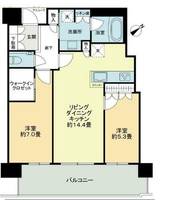 大阪府大阪市北区中之島6丁目(マンション)の賃貸物件の間取り