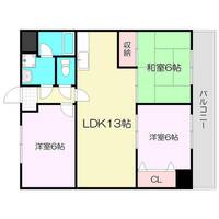 大阪府東大阪市長田東1丁目(マンション)の賃貸物件の間取り